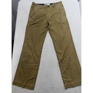 American Eagle Rare 2009 Standard Boot Cut Khaki 32x34 Blue Print Waist Band NWT